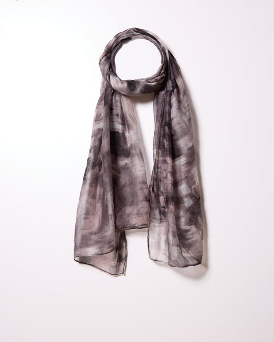 Grey Abstract Oil Painting Scarf