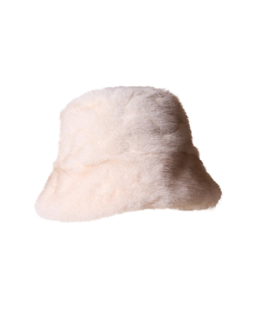 Cream Faux Fur Soft Bucket Hat