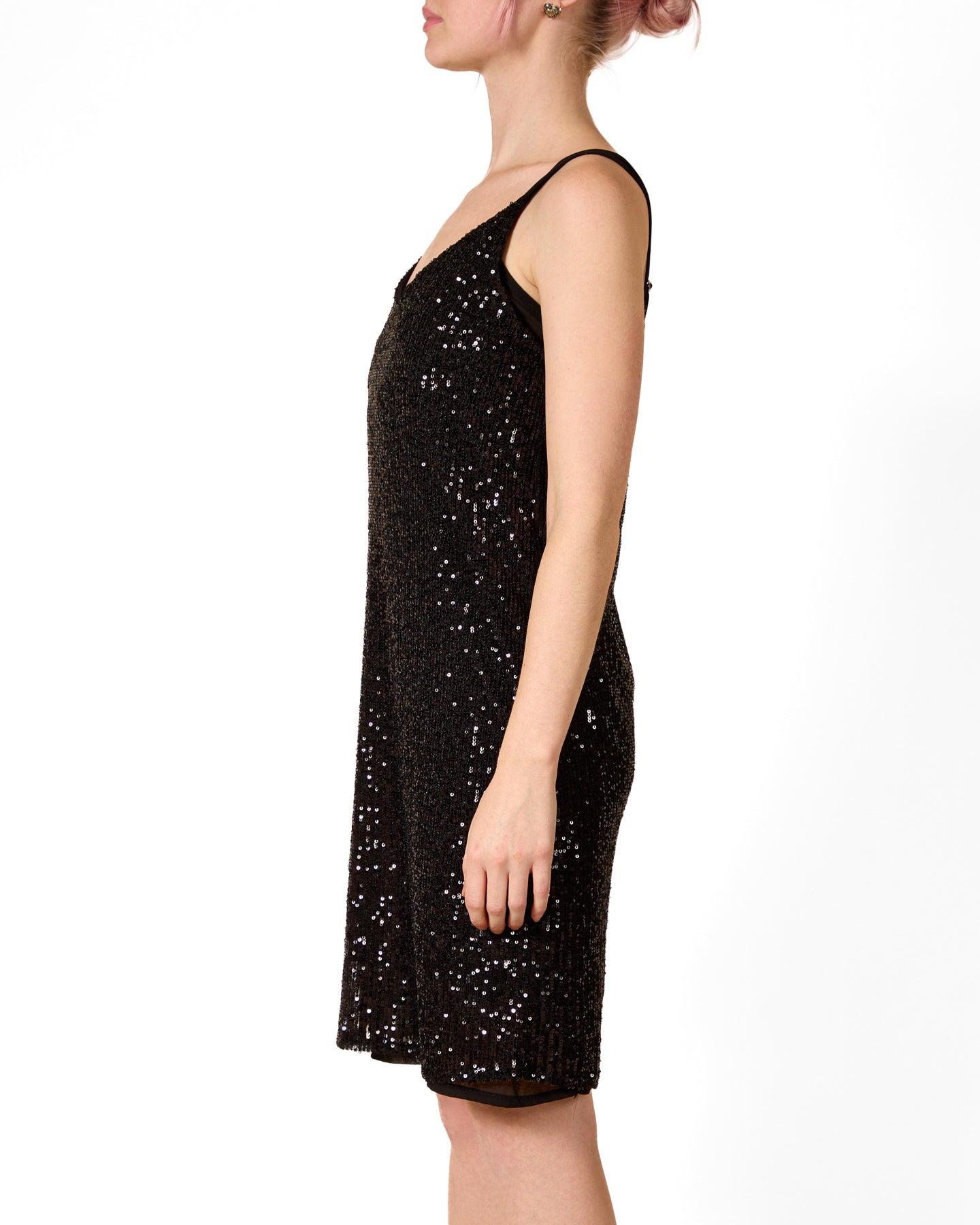 Ebony Spaghetti Strap Sequin Dress