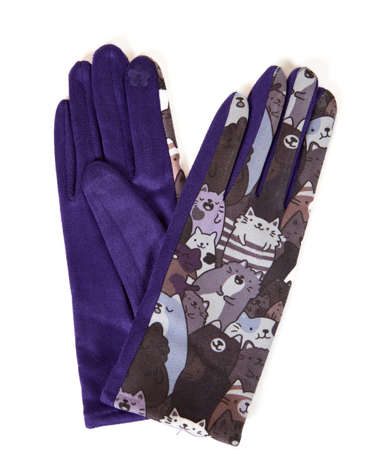 Purple Animal Print Gloves