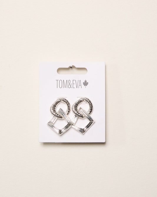 Silver Geometrics Chunky Links Earrings