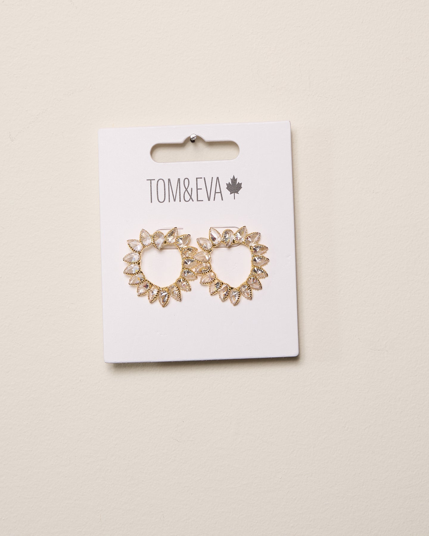 Boucles d’oreilles en forme de cœur goutte avec strass dorées