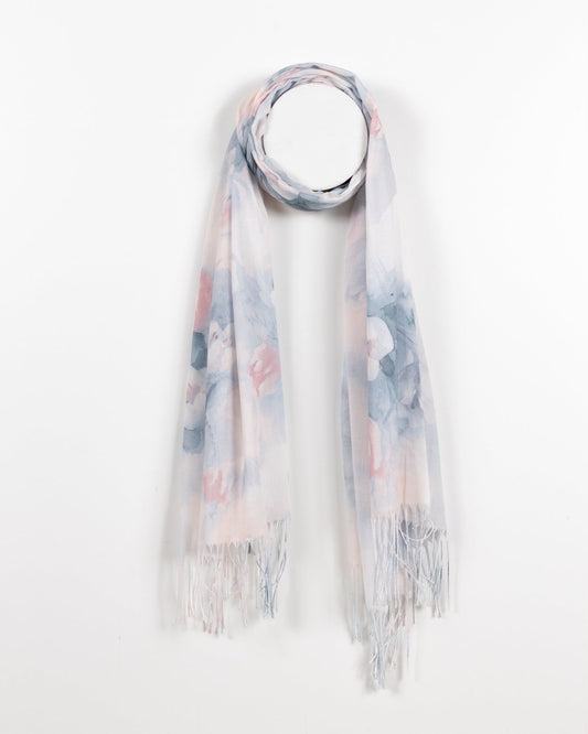 Dusty Pink Watercolor Floral Scarf