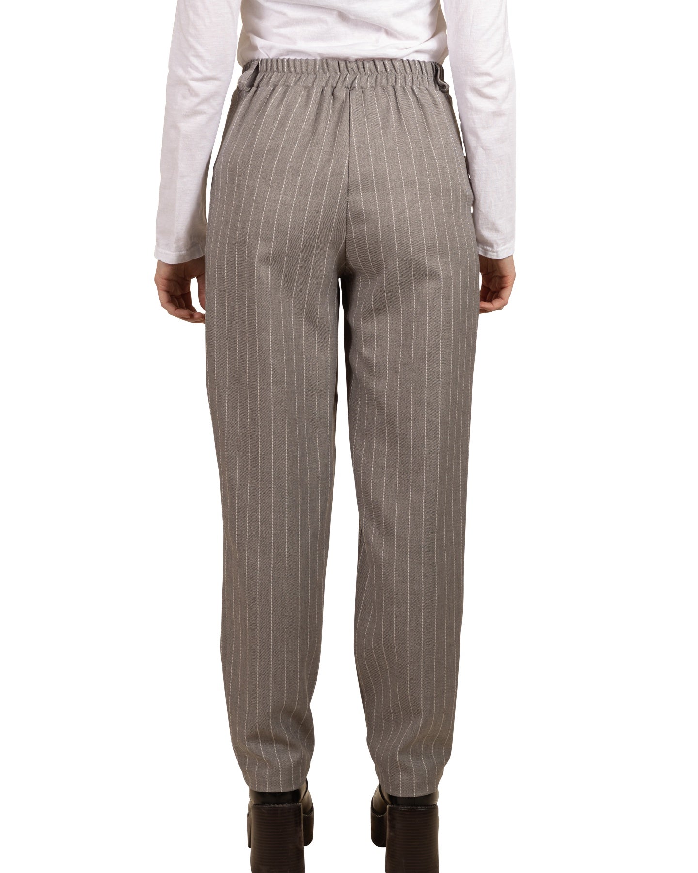 Stone Zip Front 2 Pocket Pin Stripe Pant