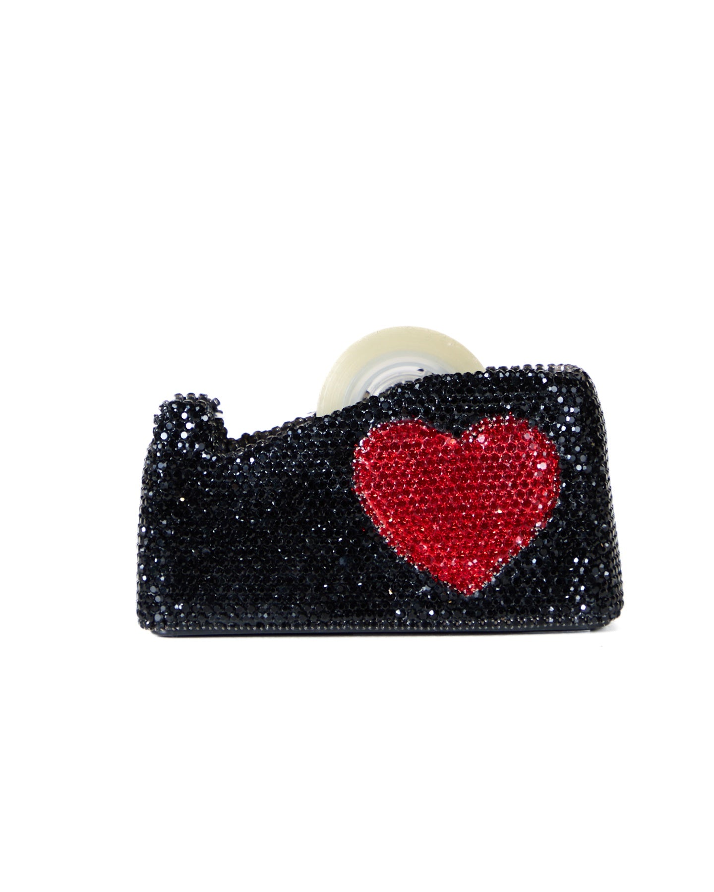 Swarovski Black Tape Dispenser with Red Heart