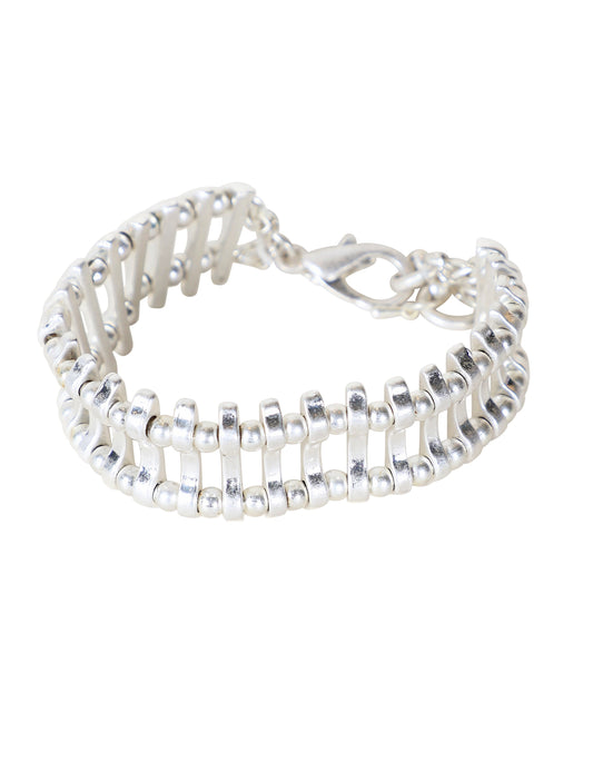 Bracelet à maillons avec détails de boules en argent