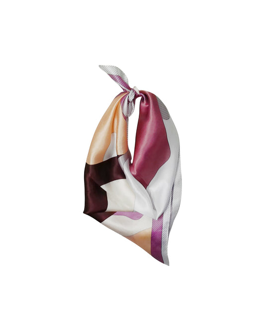 Elegant Feline Design Silk Scarf