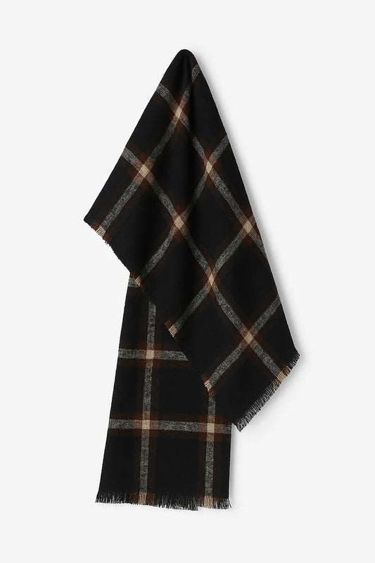Black Cross Square Plaid Scarf