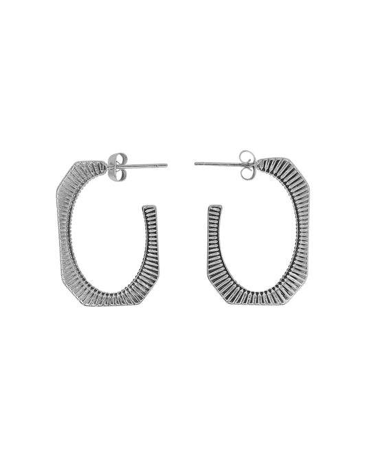 Silver Geometric Hoop Earrings