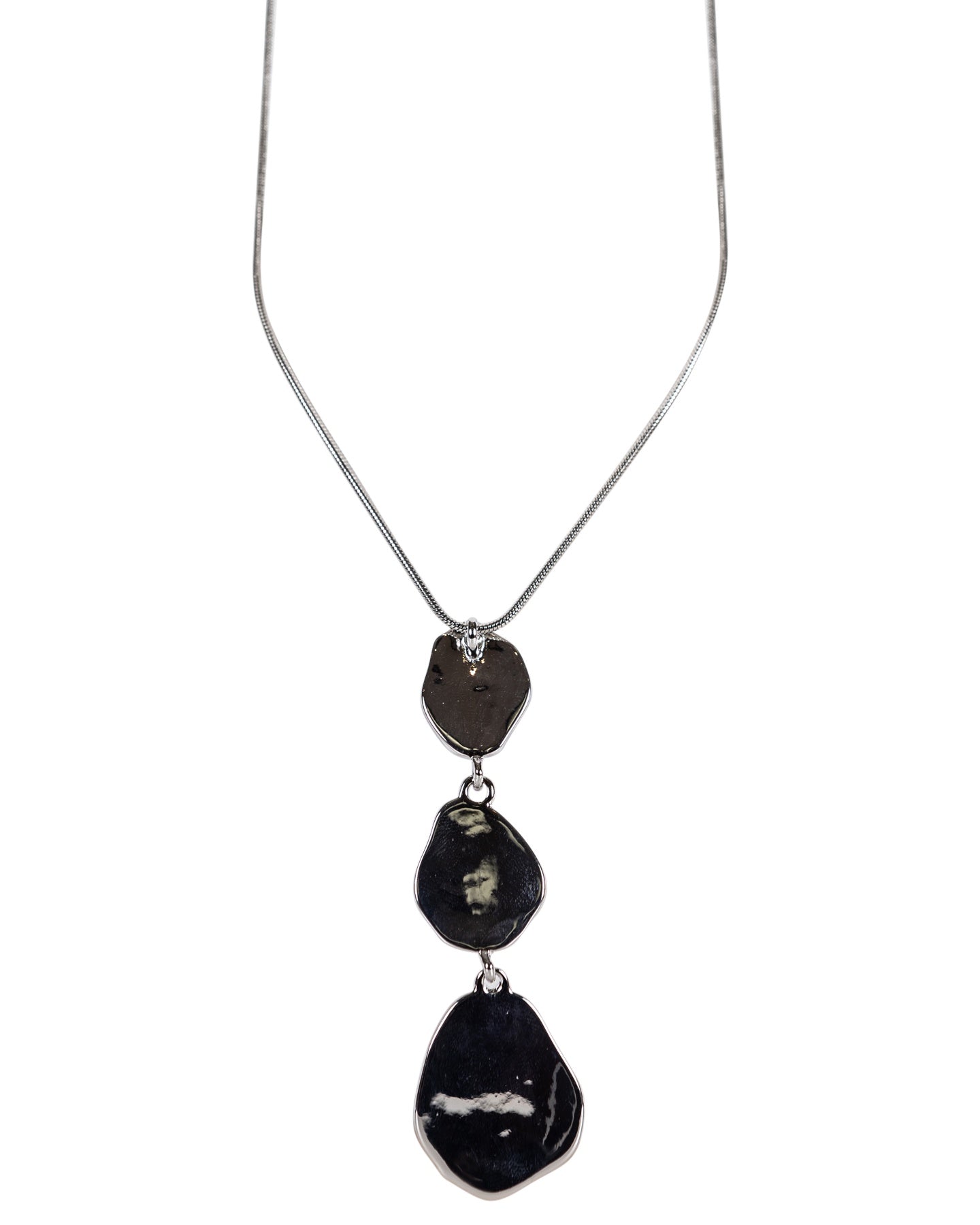 Silver Triple Pendant Necklace