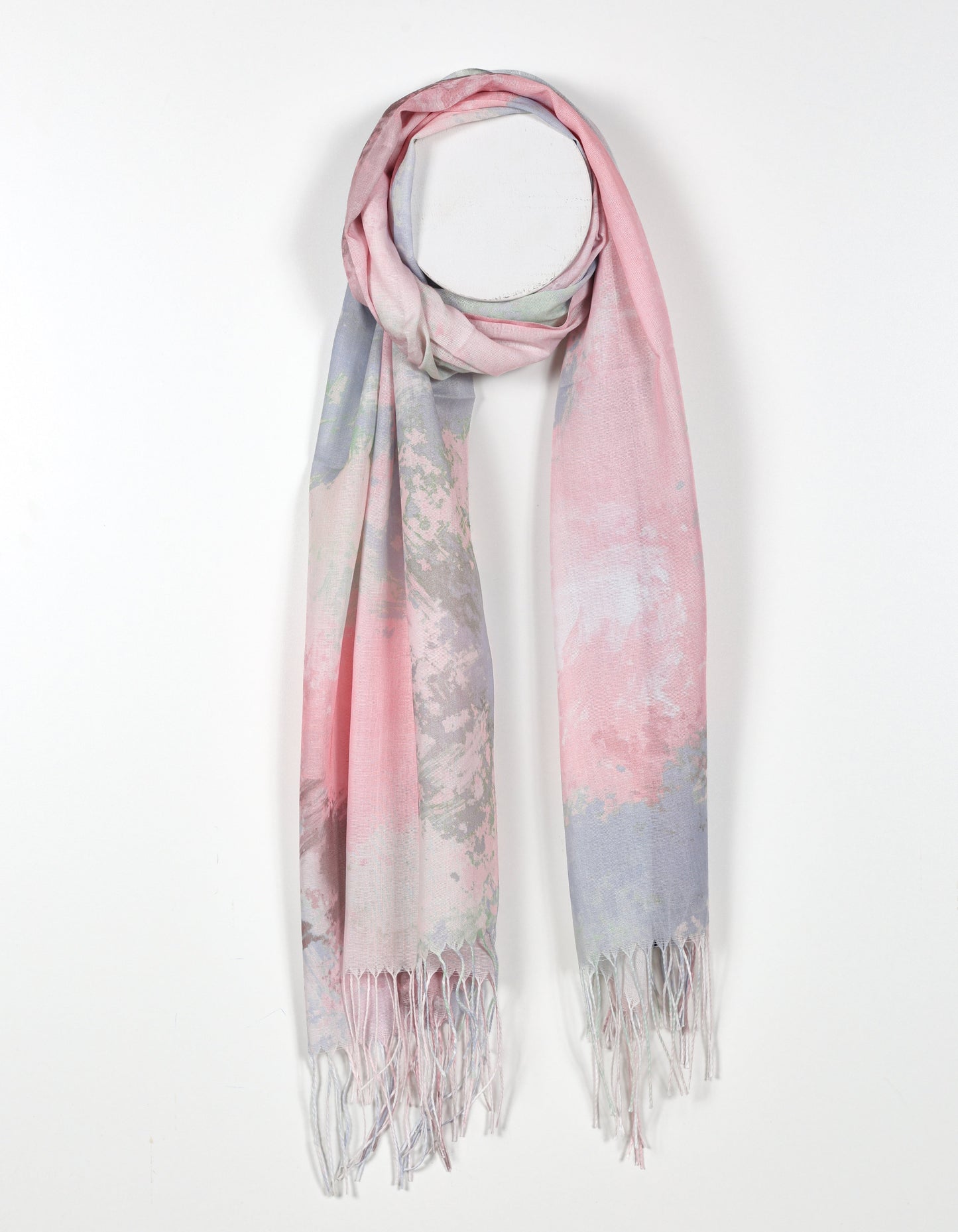 Abstract Textured Print Scarf in Pink
