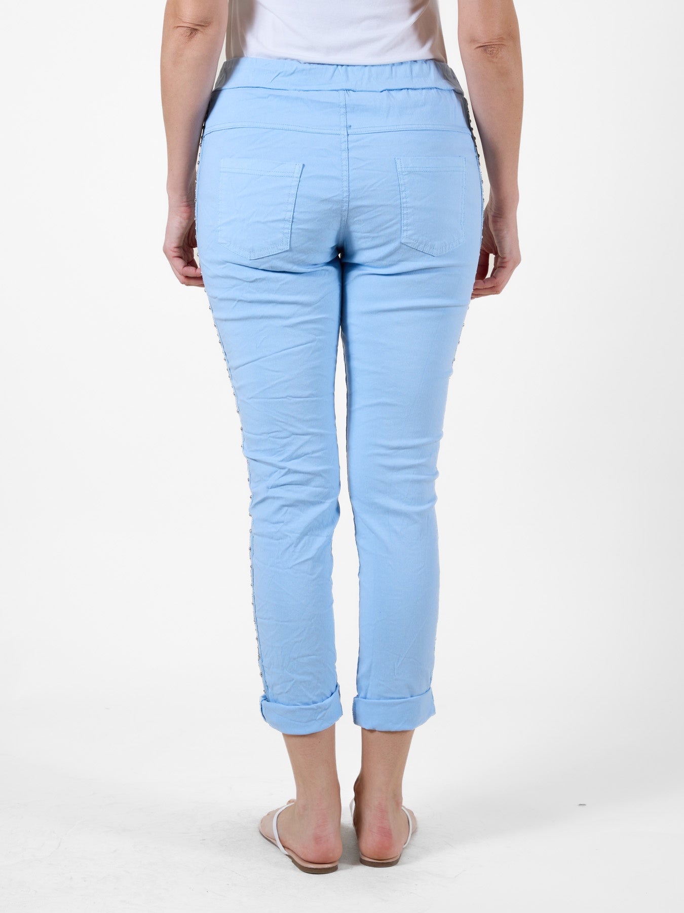 Airy Blue Joggers with Drawstring Waist