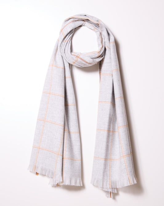 Delicate Grey Combo Light Plaid Scarf