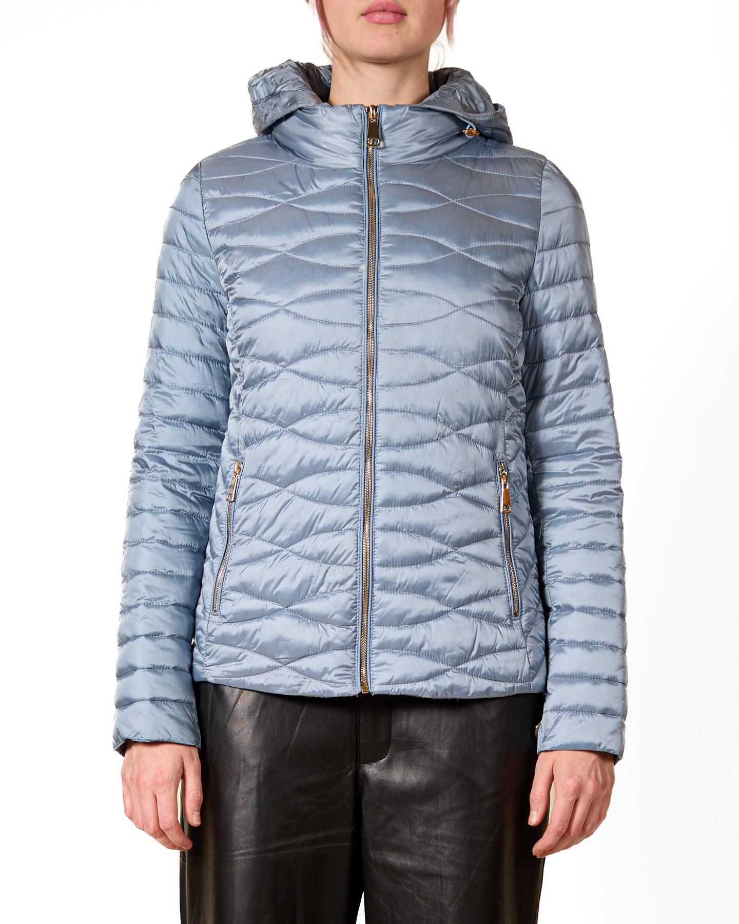 Blue Perennial Wave Stitch Quilted Jacket