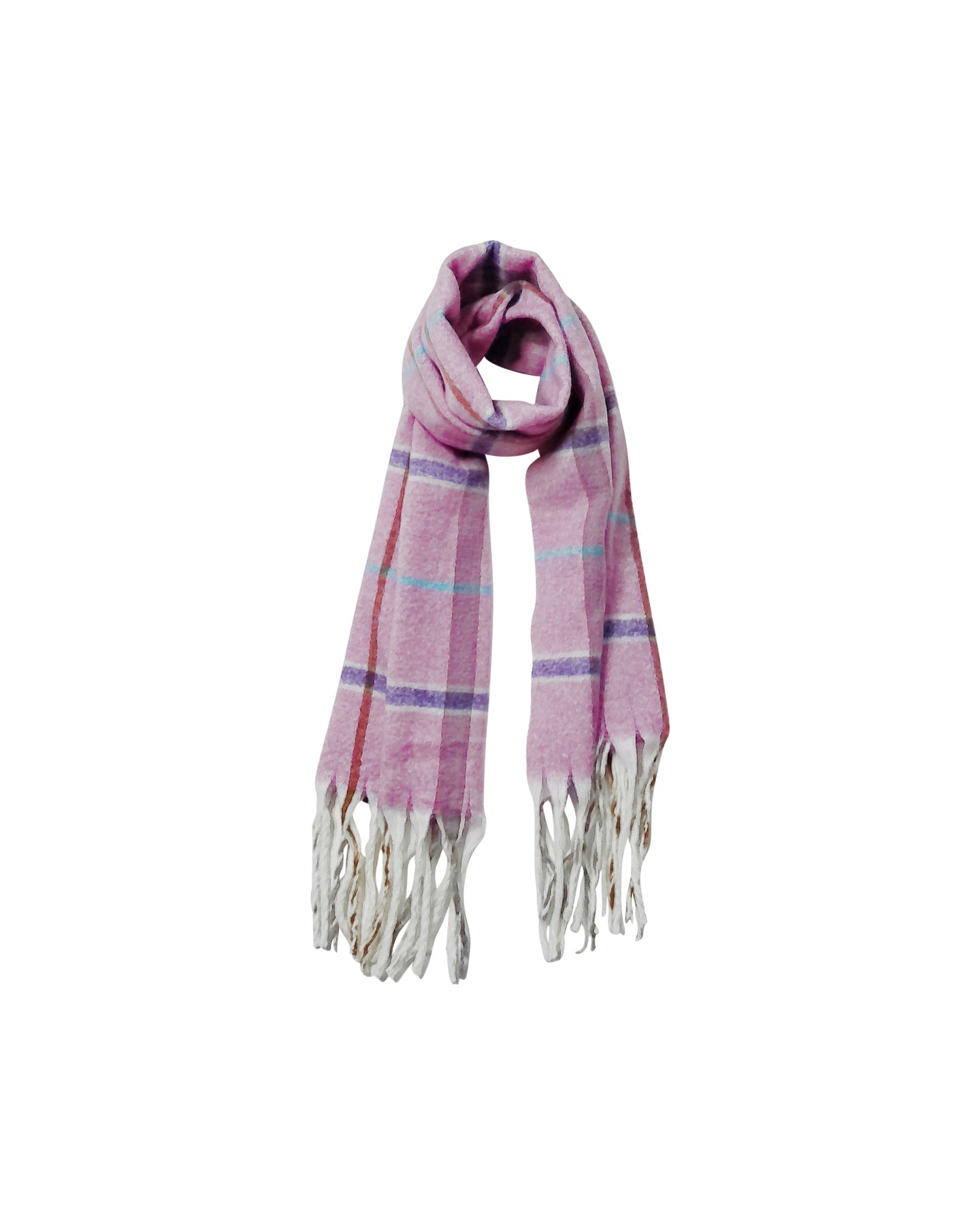 Wool Pink Plaid Scarf