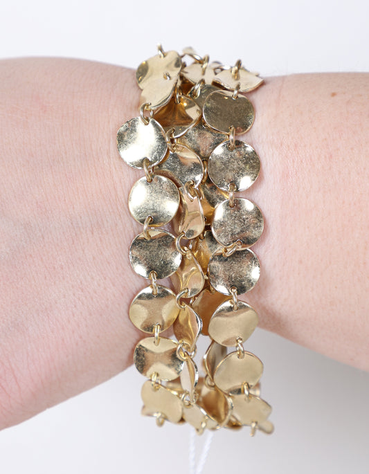 Bracelet à maillons texturés en écailles de poisson doré