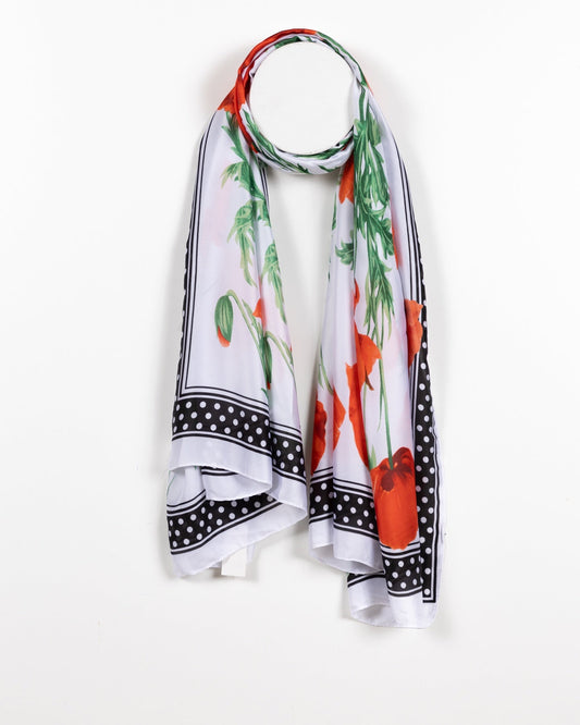 Vibrant Poppy Sheer Scarf