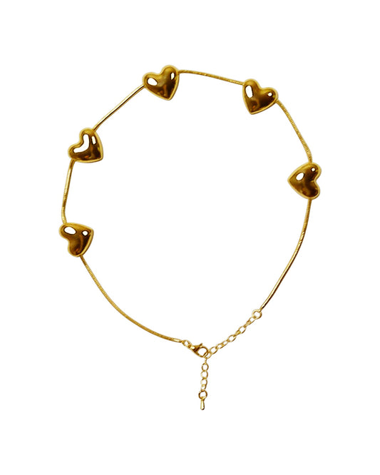 Gold Heart Chain Necklace