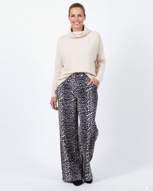 Camel Zip Front Animal Denim Jeans