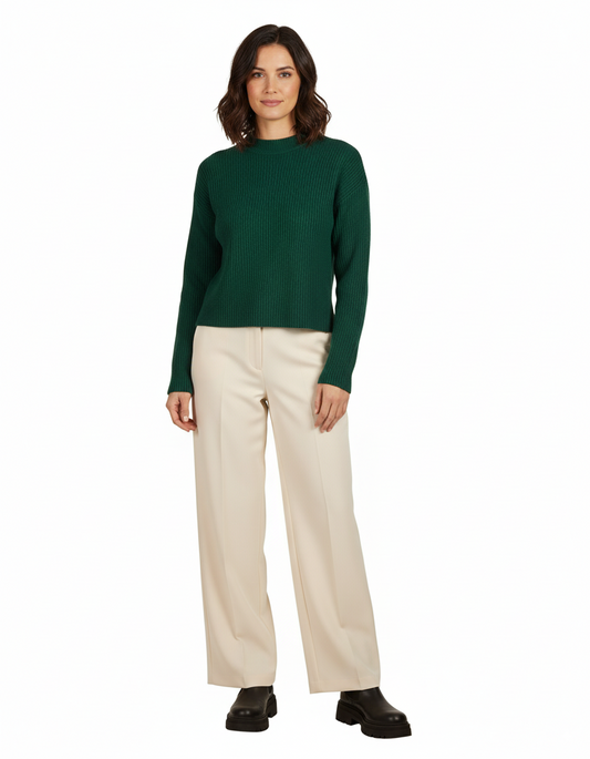 Ivory Tuxedo 1 Button Zip Front Pant