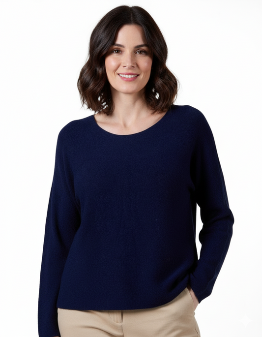 Midnight Boat Neck Box Fit Long Sleeve Pullover