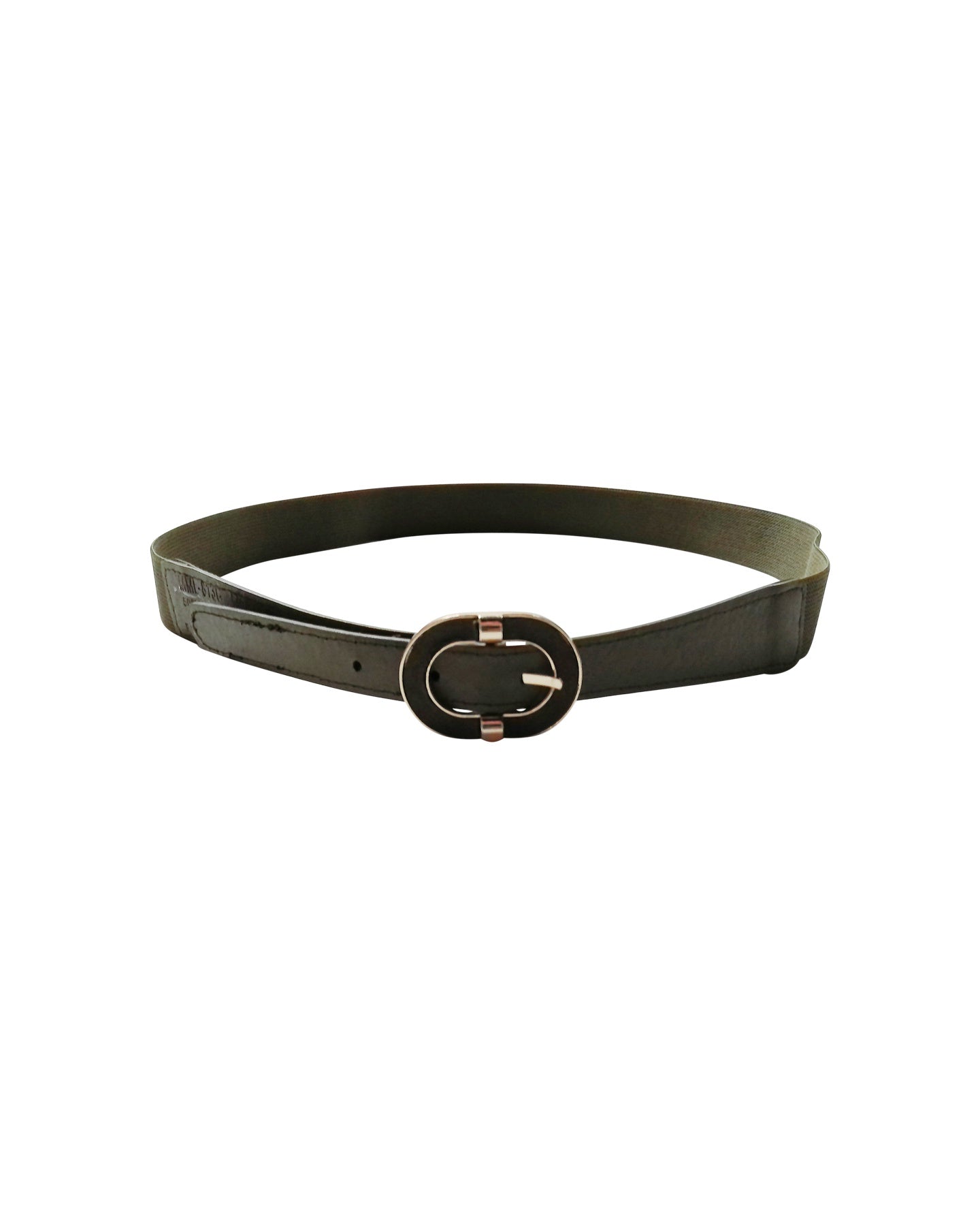 Olive Green Elastic Belt with Gold Buckle