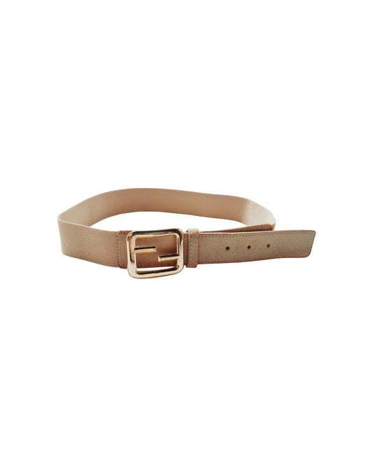 Beige Suede Buckle Belt