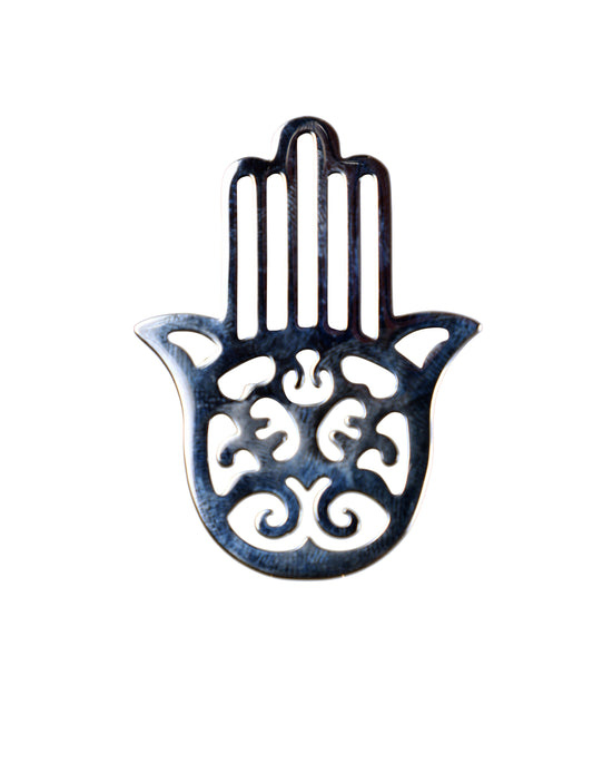Broche Hamsa en filigrane d'argent