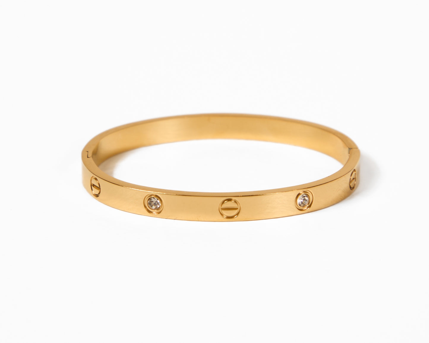 Gold Bangle with Crystal Accents