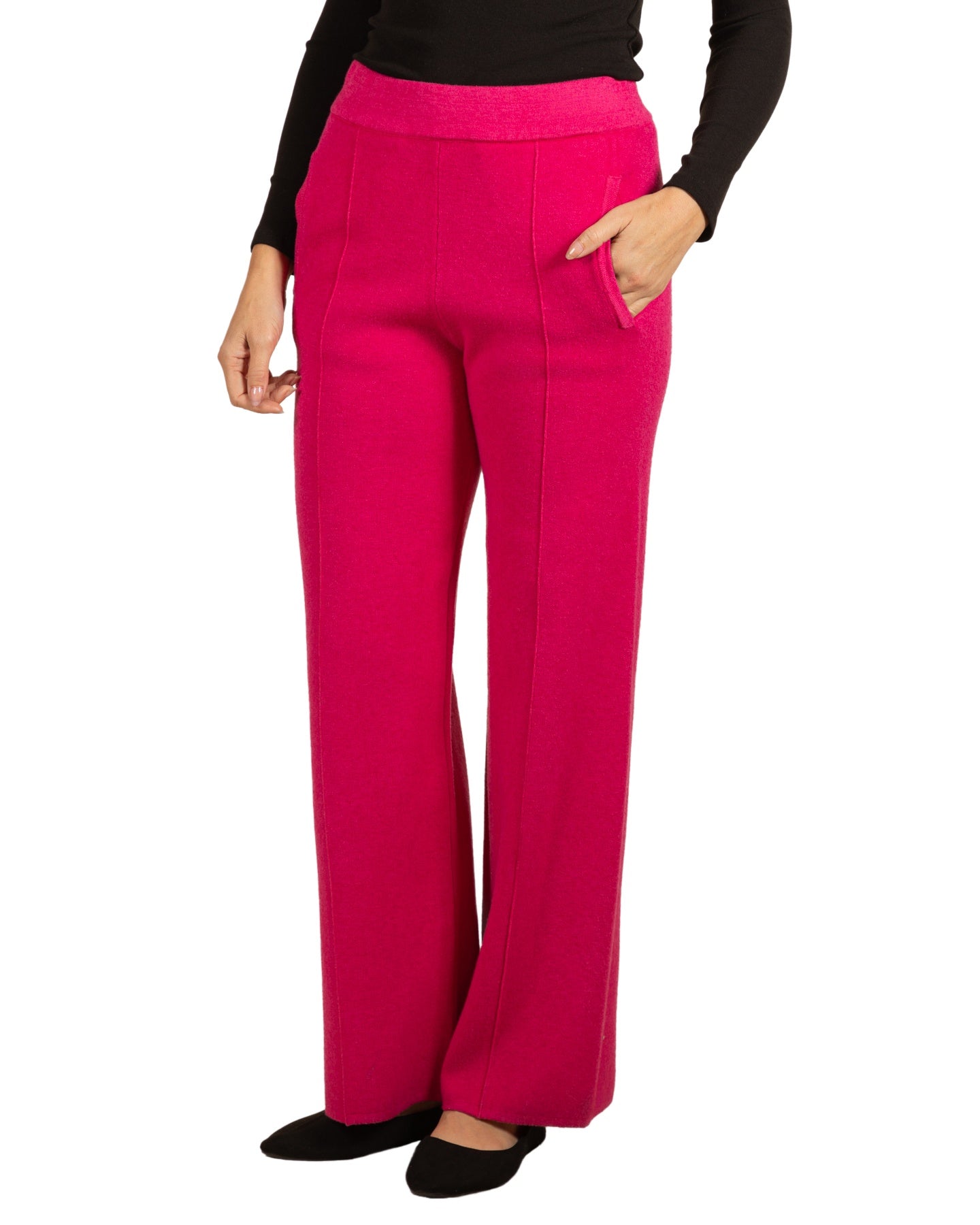 Hot Pink Pull On 2 Pocket Front Seam Pant