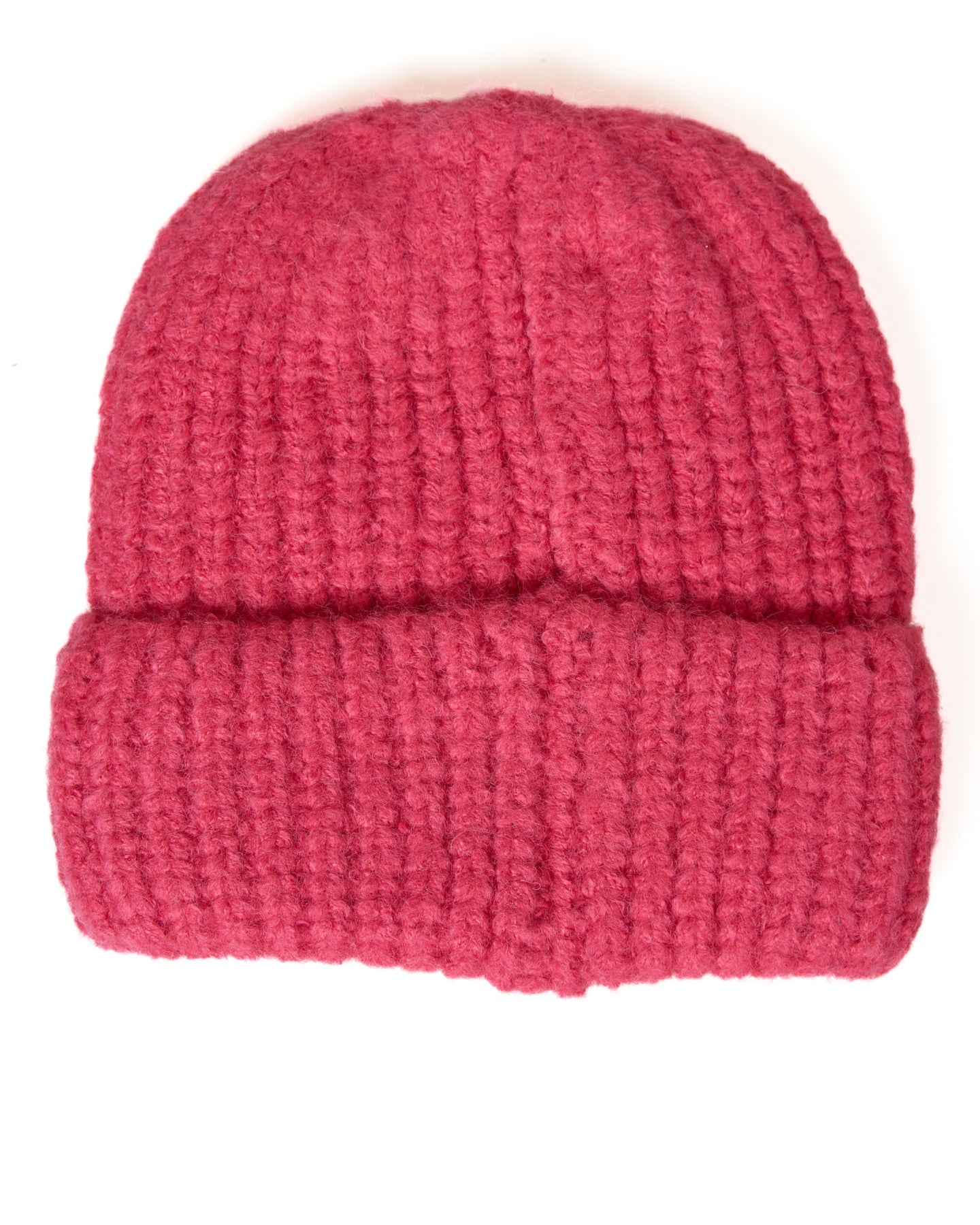 Fuchsia Textured Knit Beanie