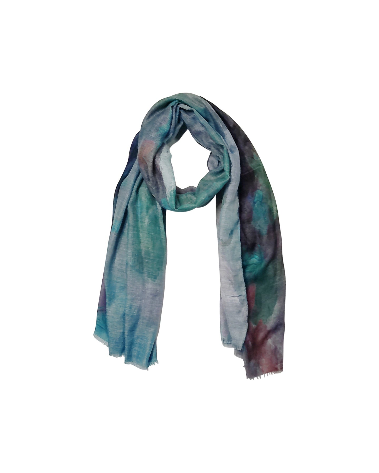 Green Abstract Brushstroke Scarf