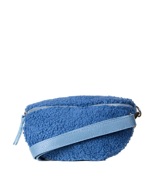 Cozy Sherpa Crossbody - Blue