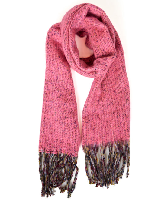 Cozy Knit Scarf - Coral Red