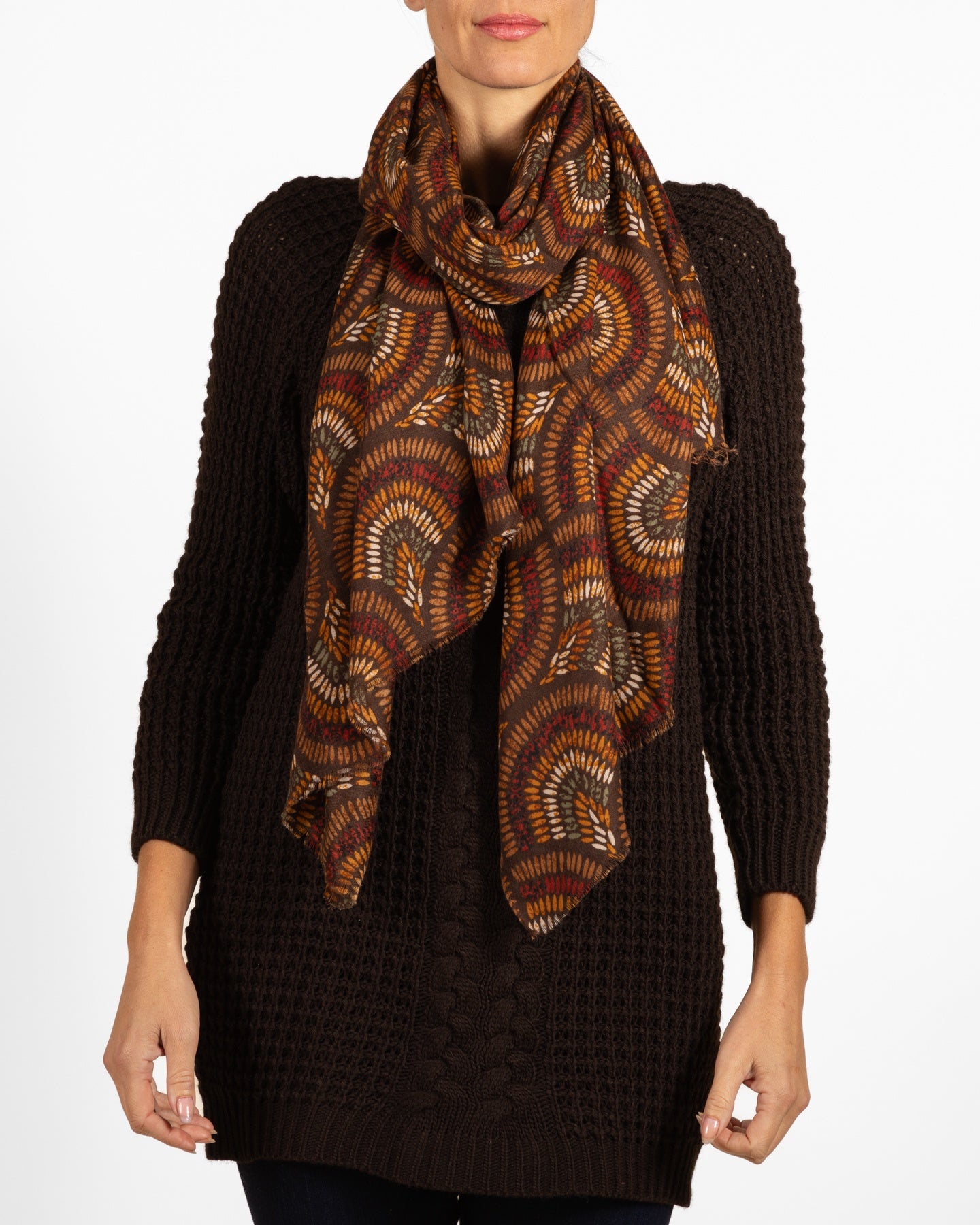 Espresso Drop Shoulder HONEYCOMB Tunic Sweater