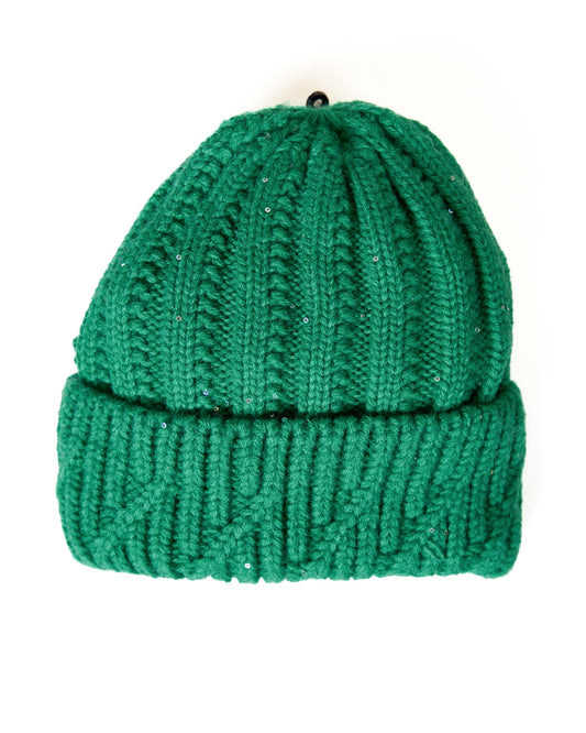 Green Sparkle Knit Beanie