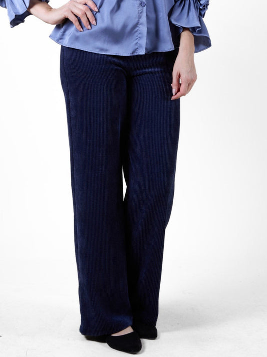 Midnight Button Front Corduroy Wide Leg Pant