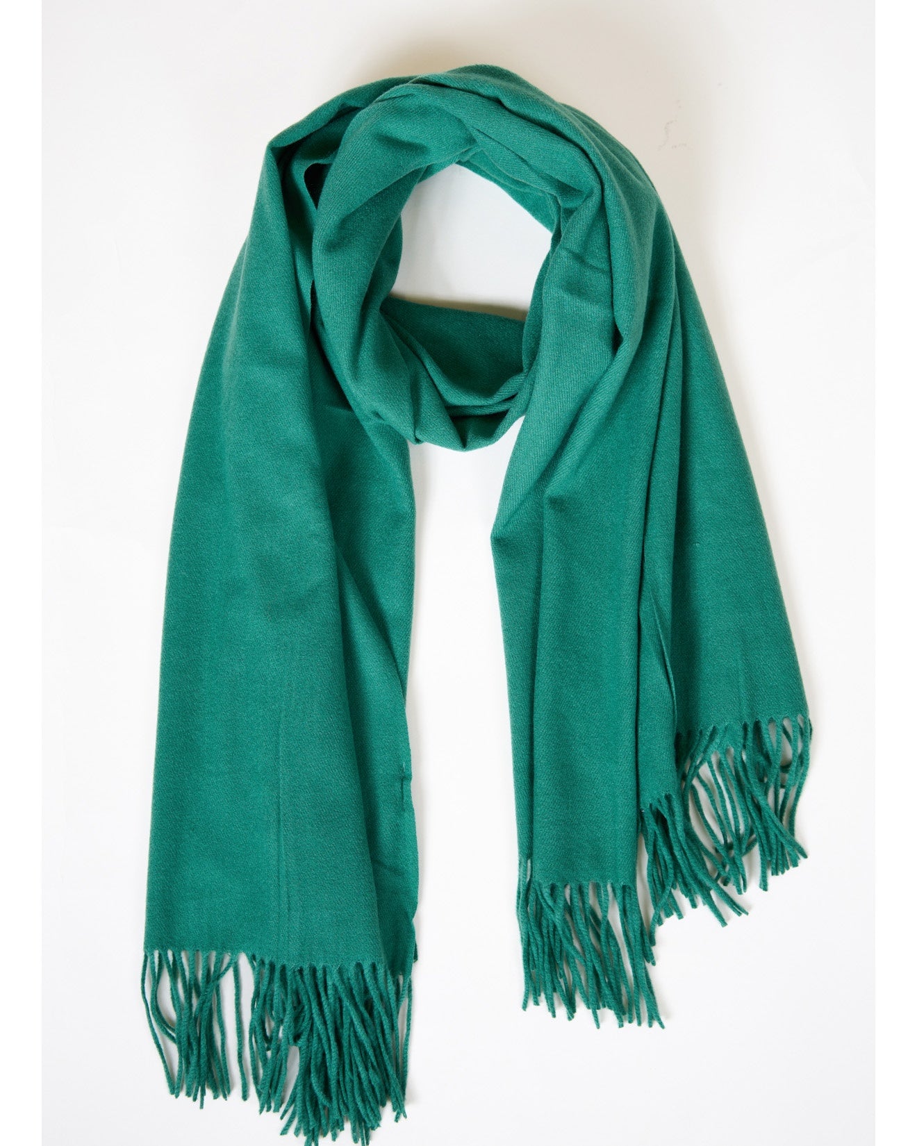 Classic Fringe Scarf - Forest Green