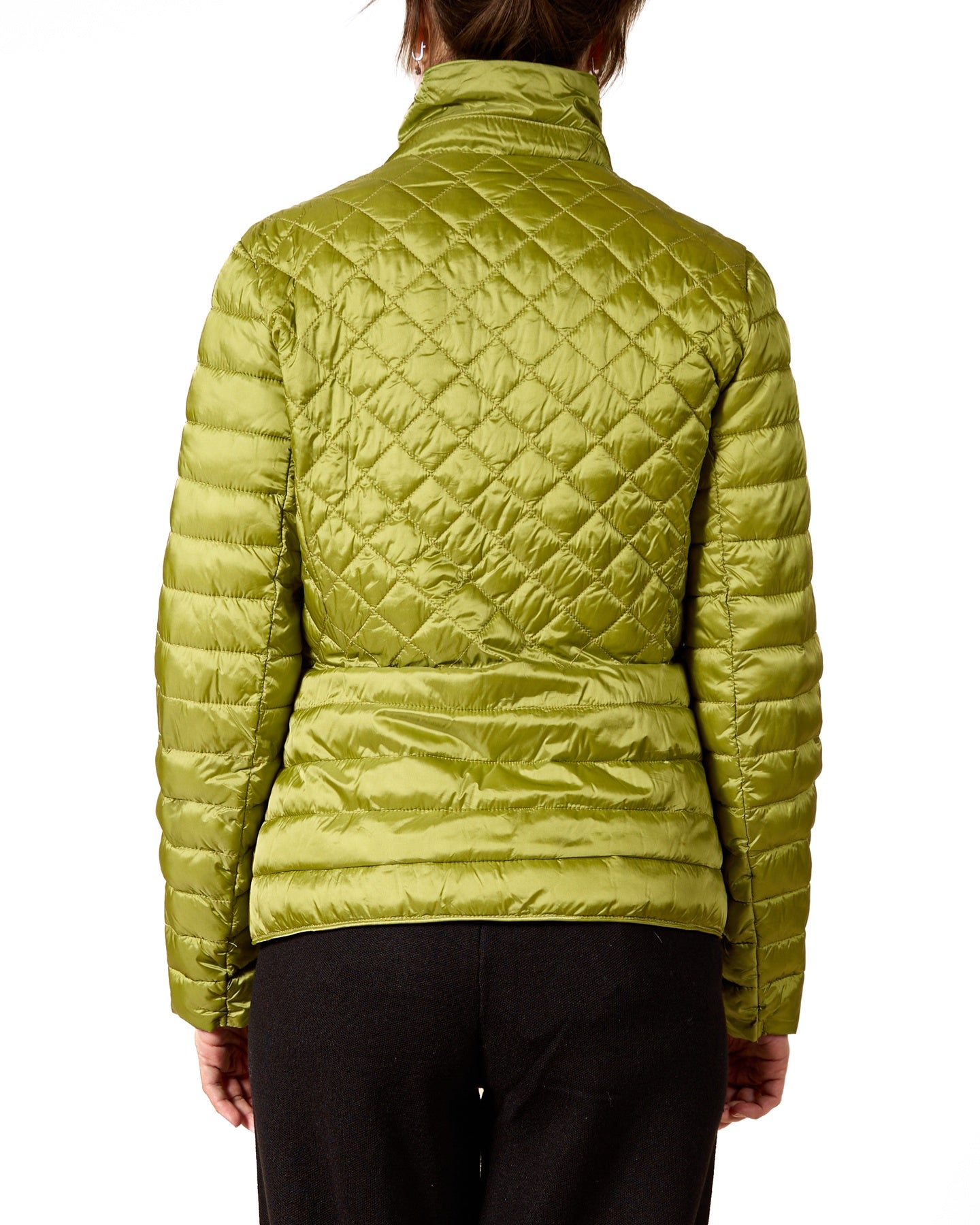 Chartreuse Quilted Button-Down Jacket