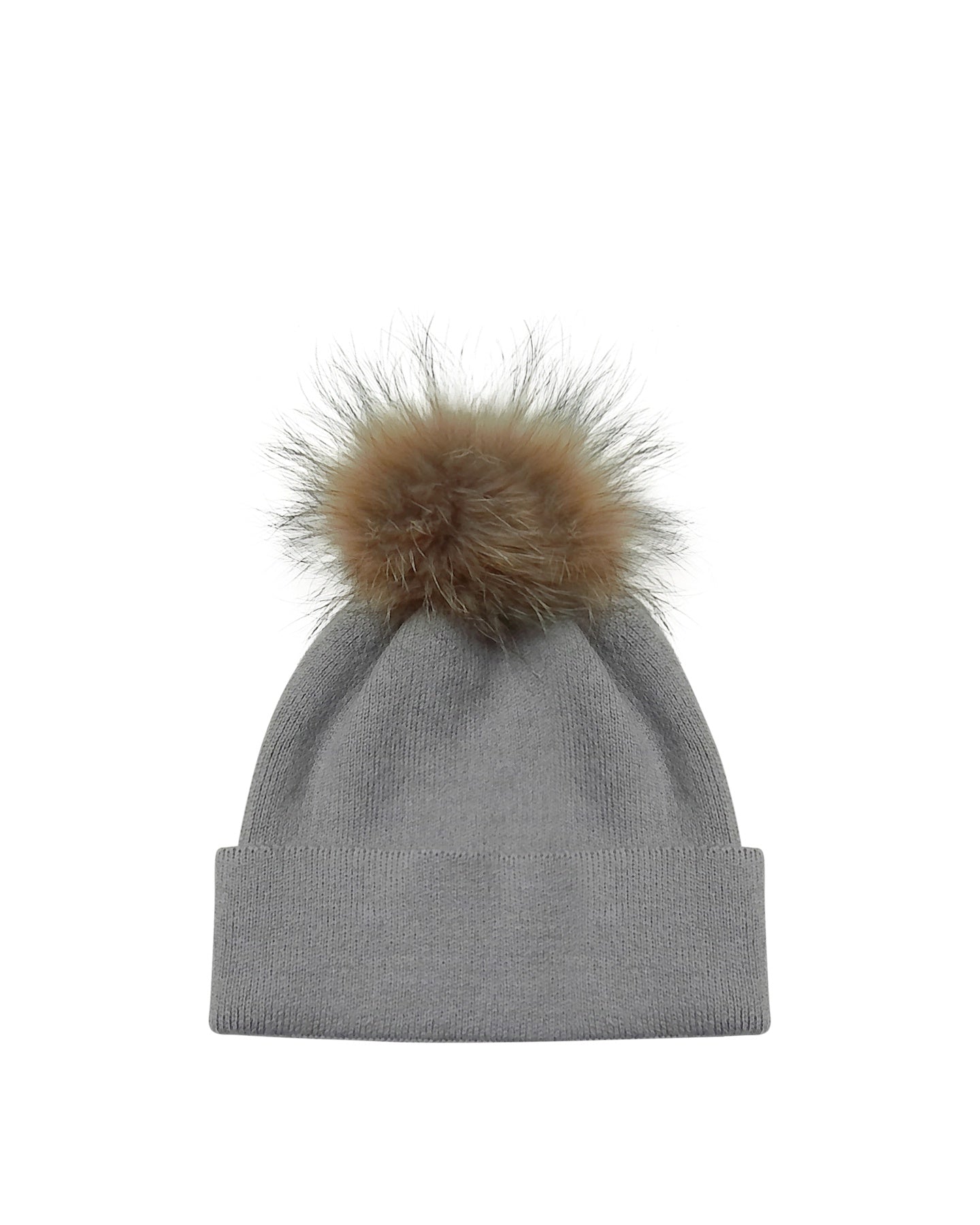 Light Grey Beanie with Pom-Pom