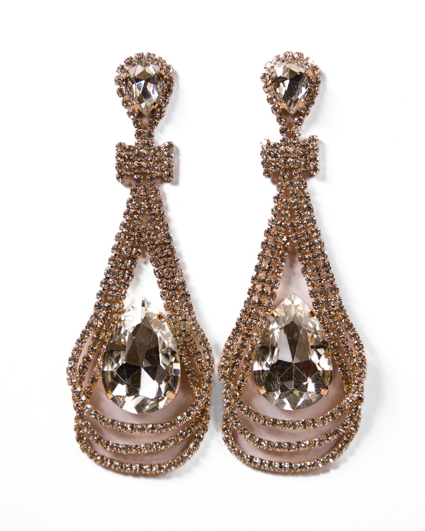 Bow-Topped Gold Earrings