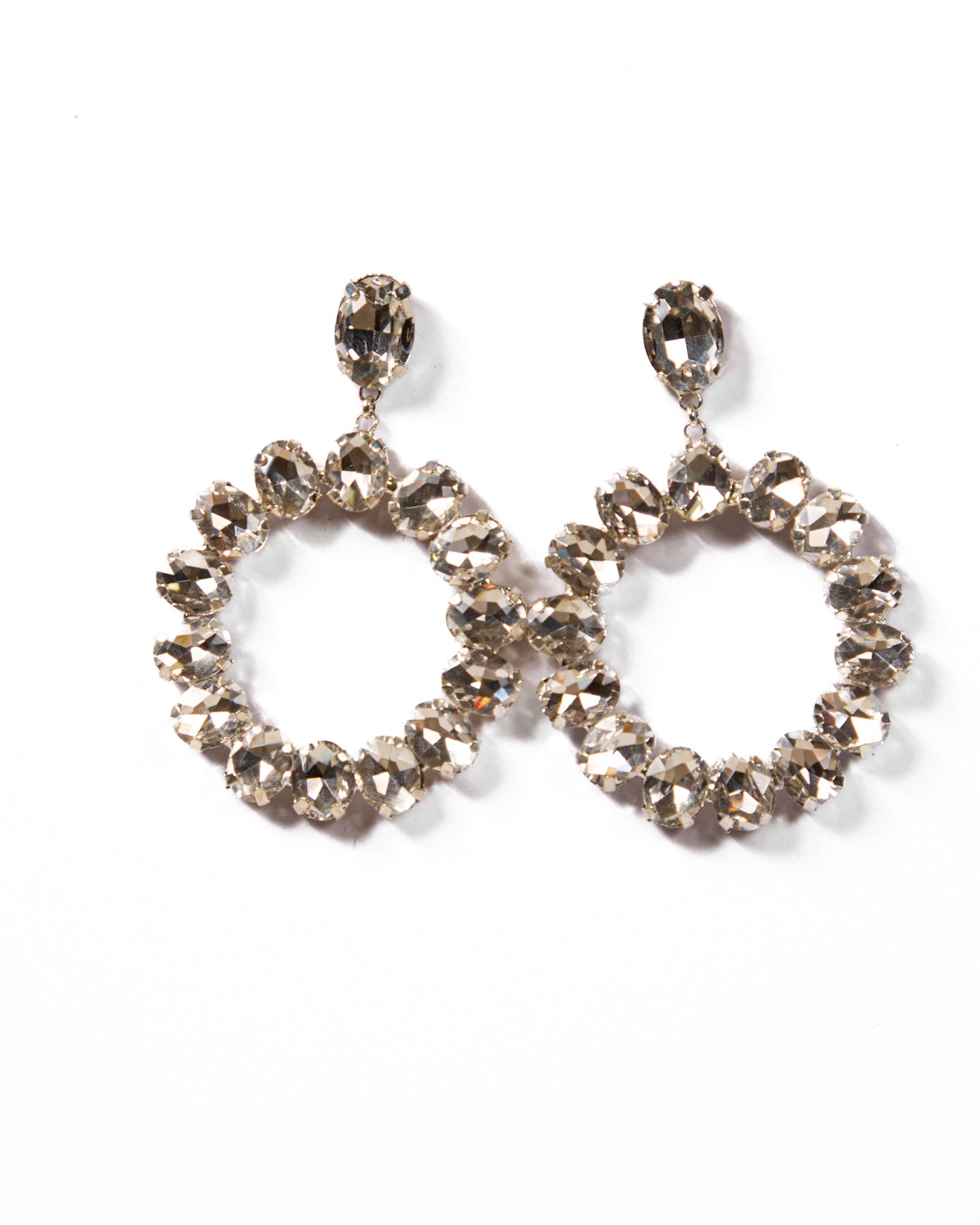 Boucles d'oreilles Cercle en Cristal et Argent





