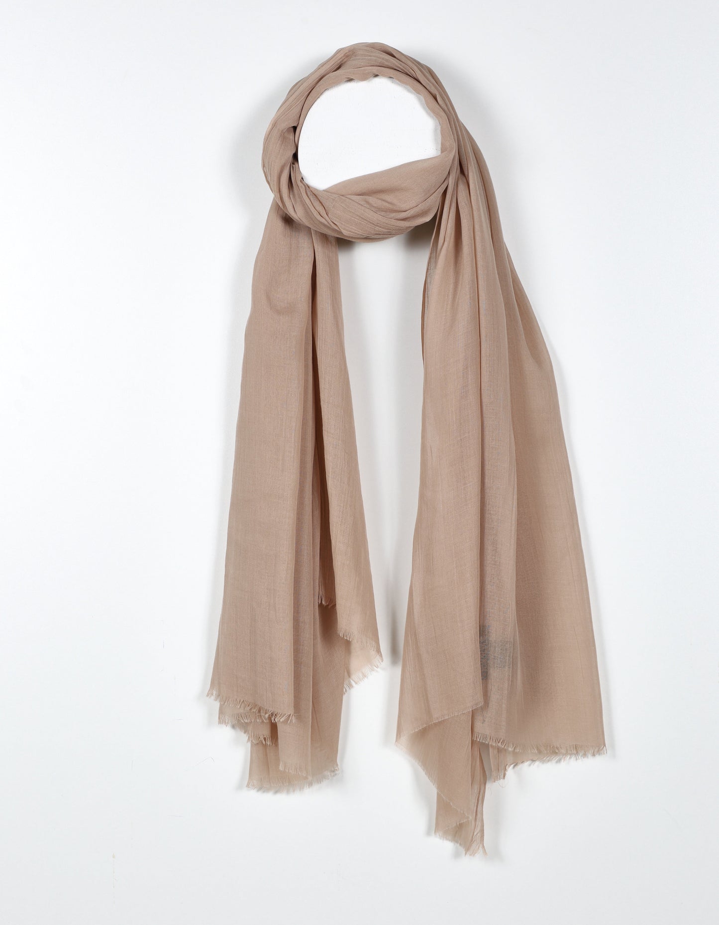 Camel - Semi-Transparent Soft Silky Scarf