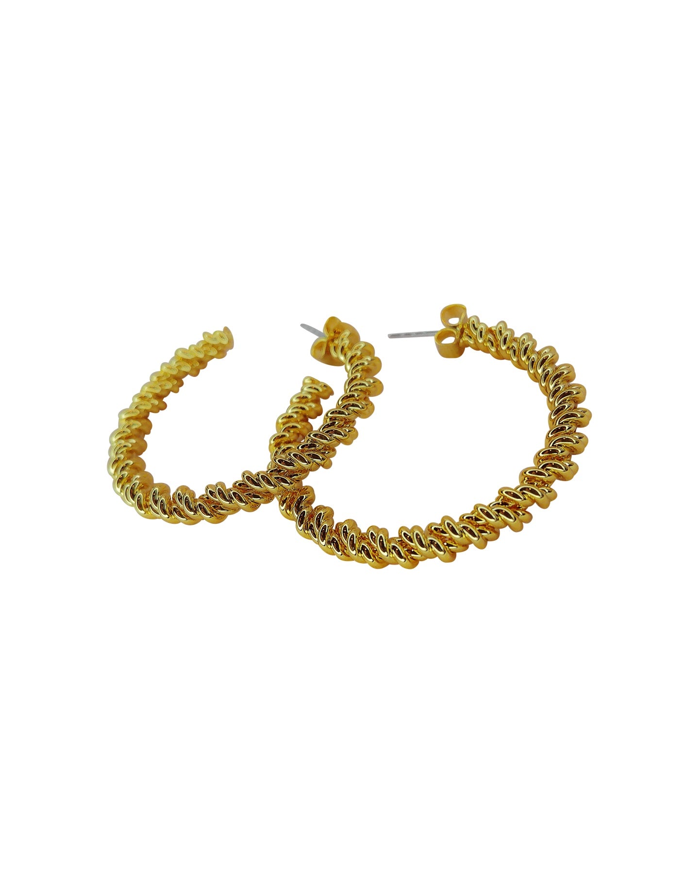 Textured Gold Hoop Earrings