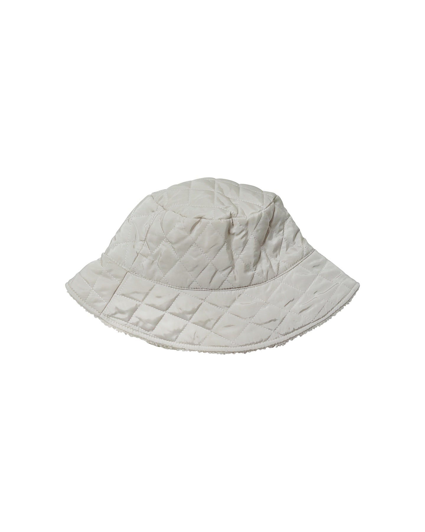 Cream Quilted Bucket Hat