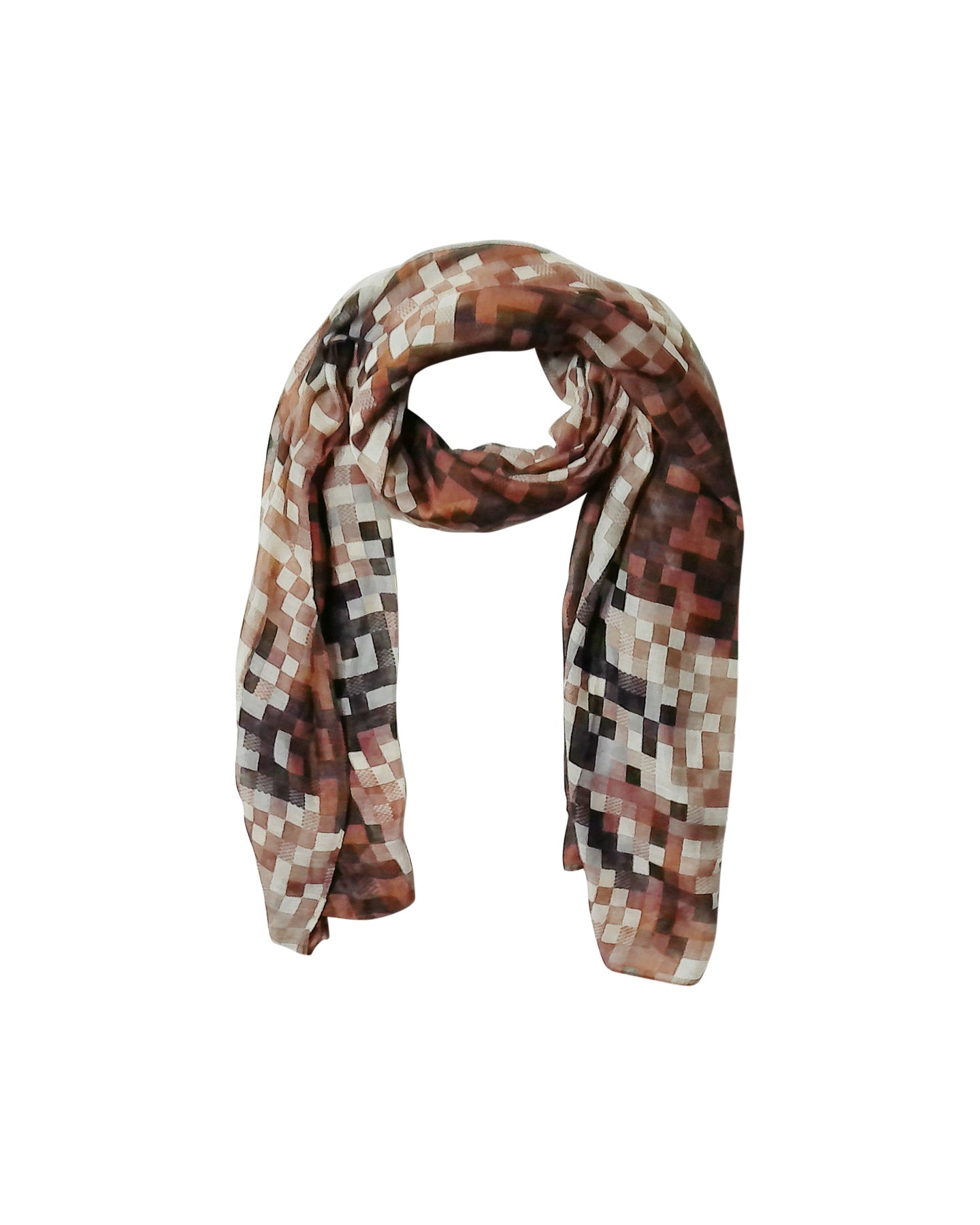 Brown Pixelated Scarf