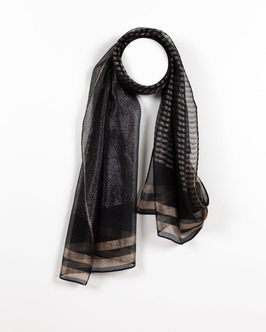 Shimmering Stripes Sheer Scarf