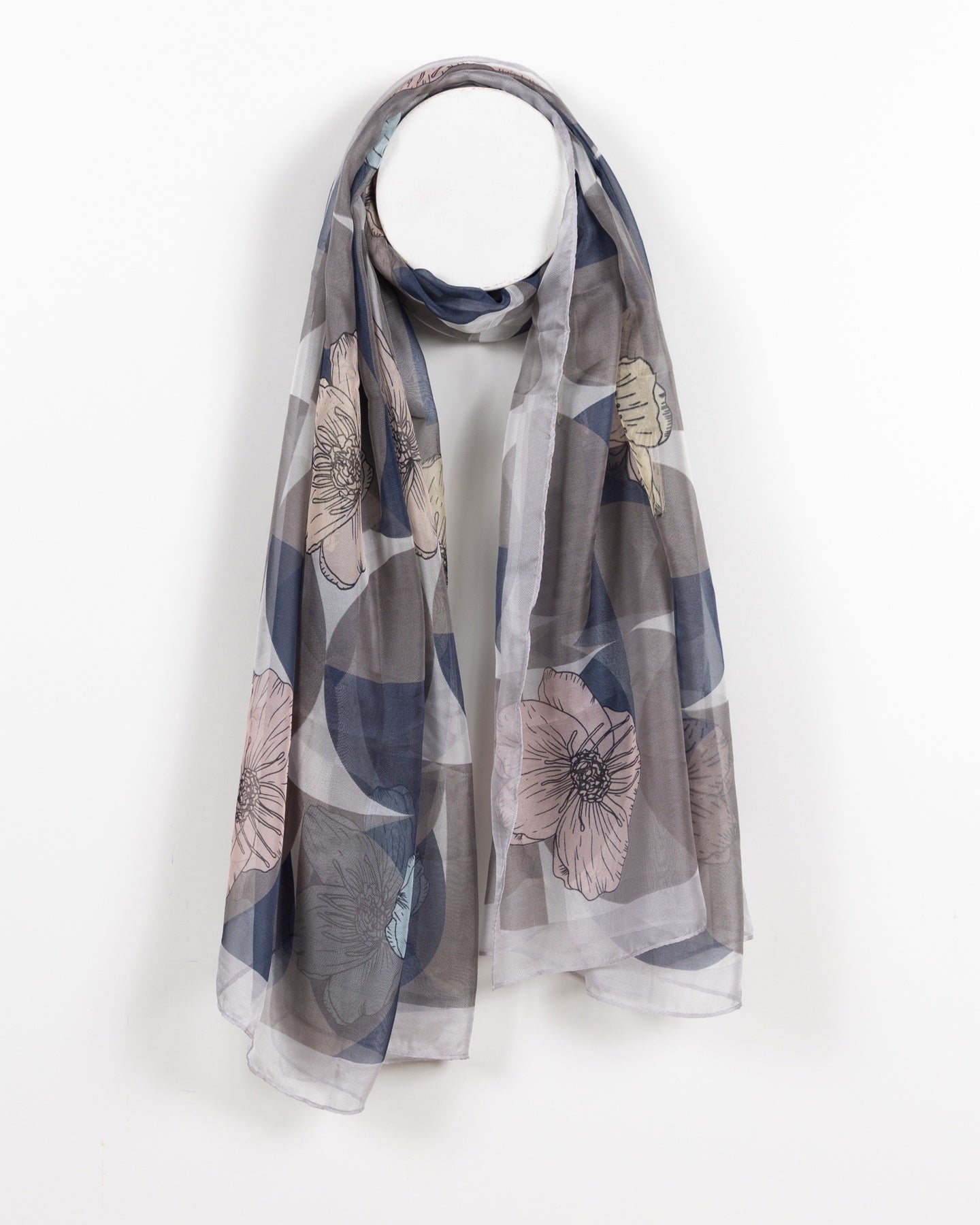 Écharpe transparente à motif floral moderne