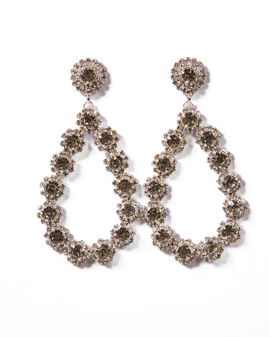 Floral Crystal Drop Earrings