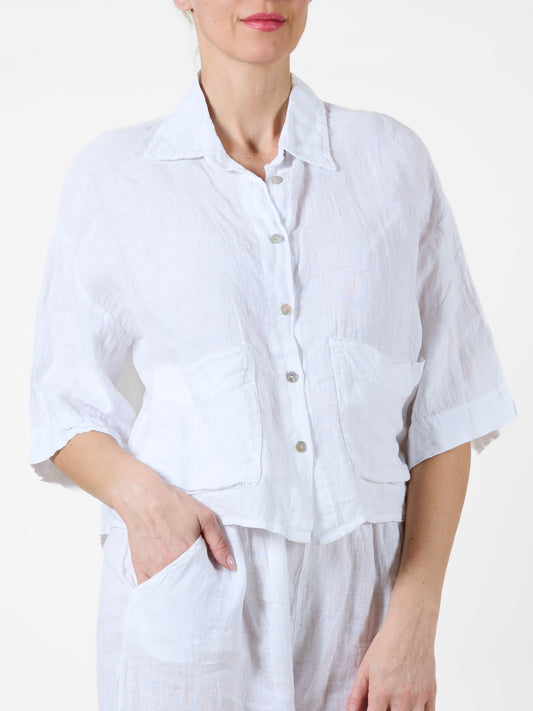 White Lightweight V-Neck T-Shirt